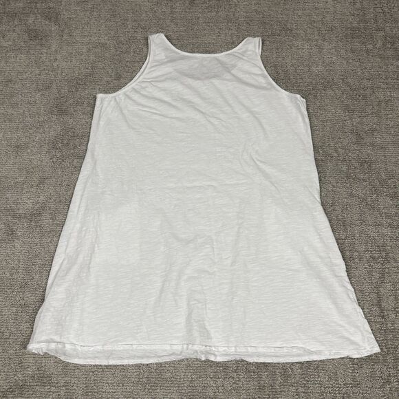 Fresh Produce Drape Dress Womens 3X White Cotton Tank Pockets USA Sleeveless New - Picture 7 of 9